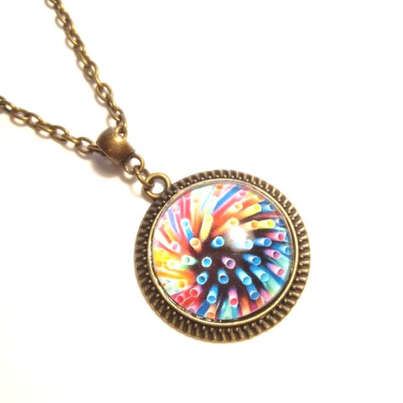 Rainbow Fireworks Necklace - Picture 2 of 6